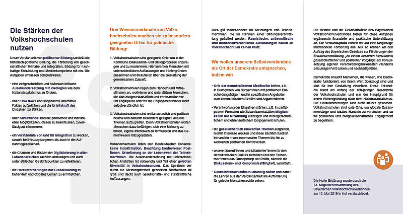 Hofer Erklärung Flyer 2. Seite